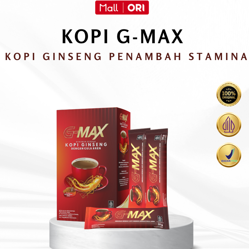 

KOPI STAMINA PRIA KUAT TAHAN LAMA ORIGINAL GMAX MINUMAN EXTRA GINGSENG ASLI BPOM