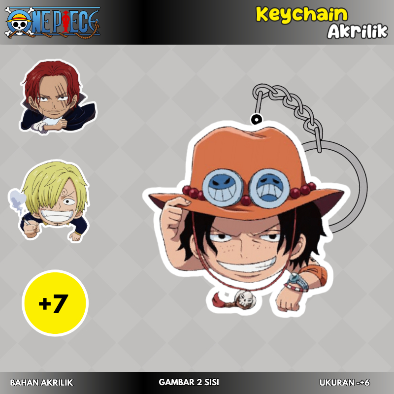 [One piece] Gantungan kunci & Strap hp full akrilik karakter anime one piece versi 4
