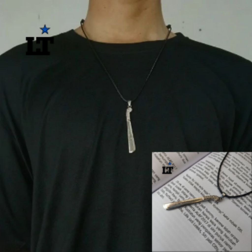 kalung golok ll kalung tali hitam liontin motif golok