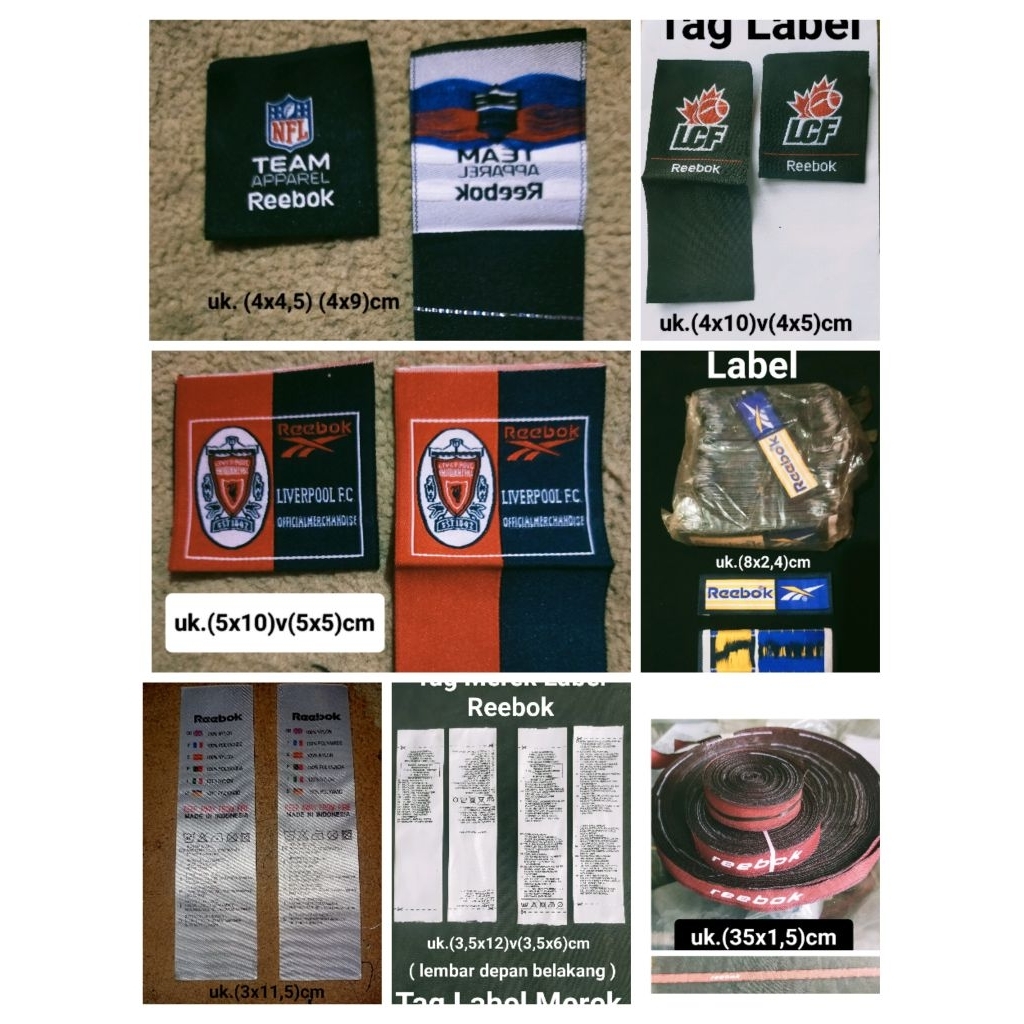 

label merek brand merek label (main label) tag NFL reebok