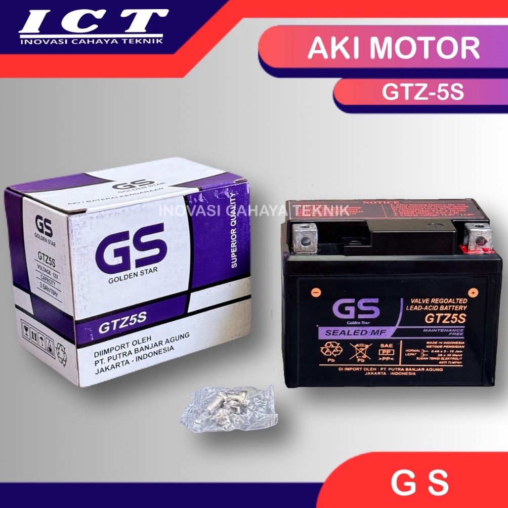KODE V52C Aki Motor GTZ5S GS  Aki Kering GTZ5S GS  Aki Motor GS