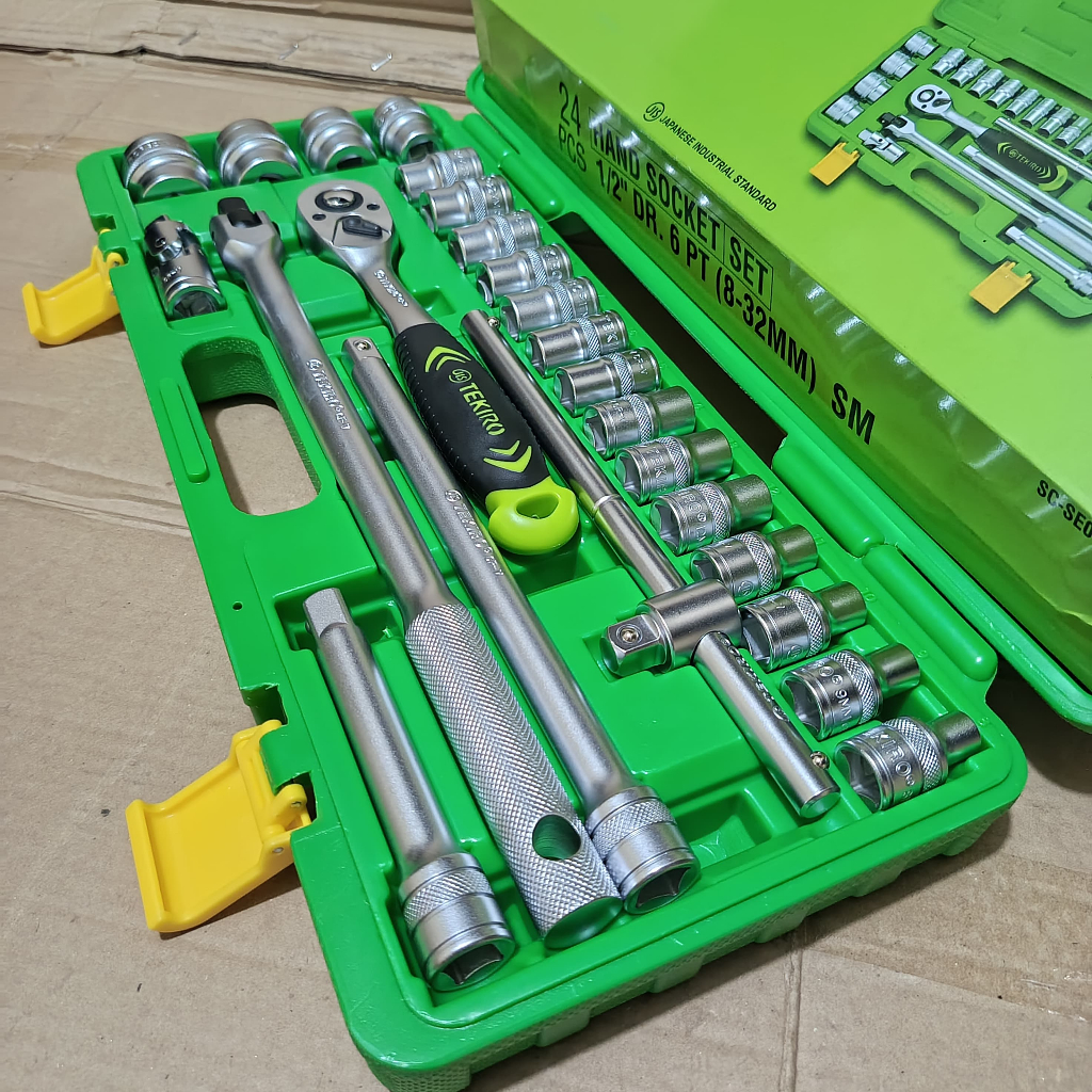 Kunci Tok Tekiro 24pcs 8-32 6pt Box Plastik - Hand Socket Set Tekiro ( Ready Cod ) Kunci 1set