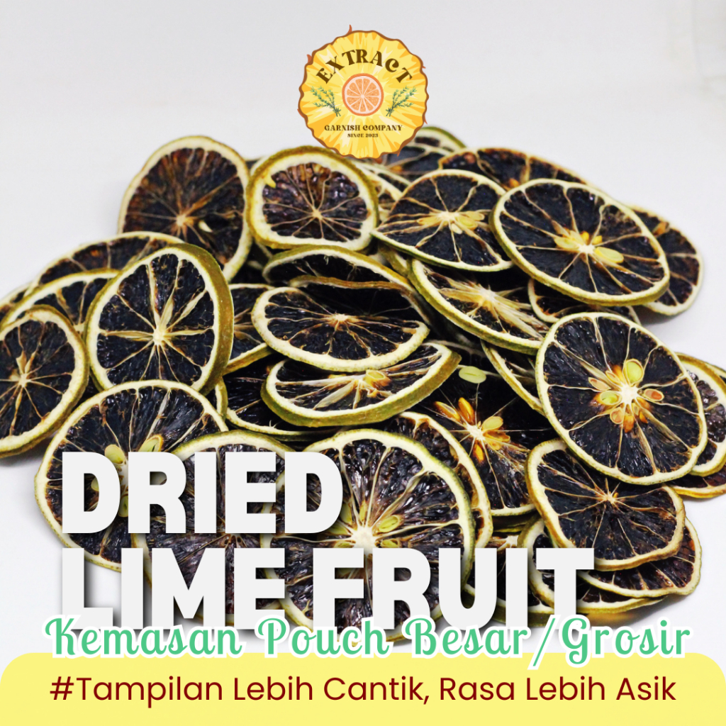 

[BUKAN KERIPIK] Premium Dehydrated Lime Slice Kemasan Grosir / Dried Lime / Jeruk Nipis Kering / Infused Water Pack / Garnish / Buah Kering by Extract Garnish Company
