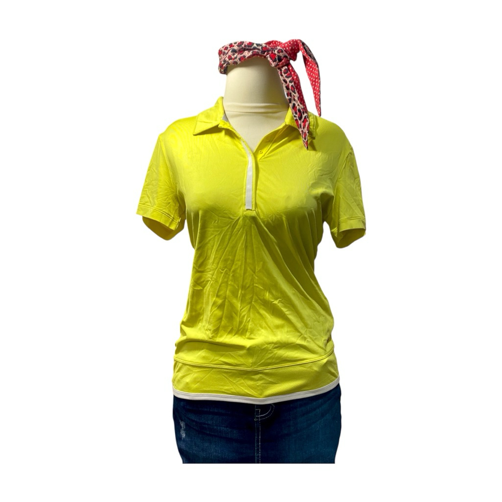 Atasan baju olahraga golf kuning cerah nk m