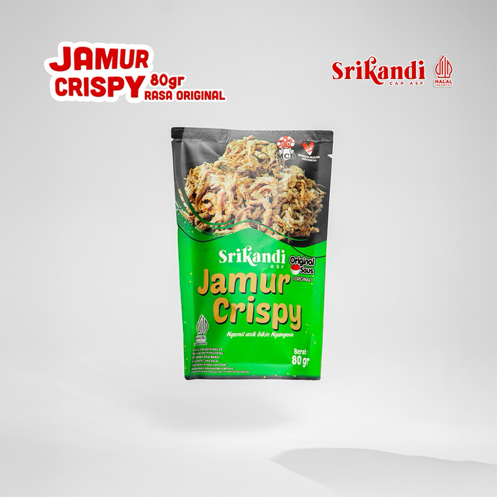 

Keripik Jamur 80 GR Original / 80GR Jamur Crispy Original + Saus