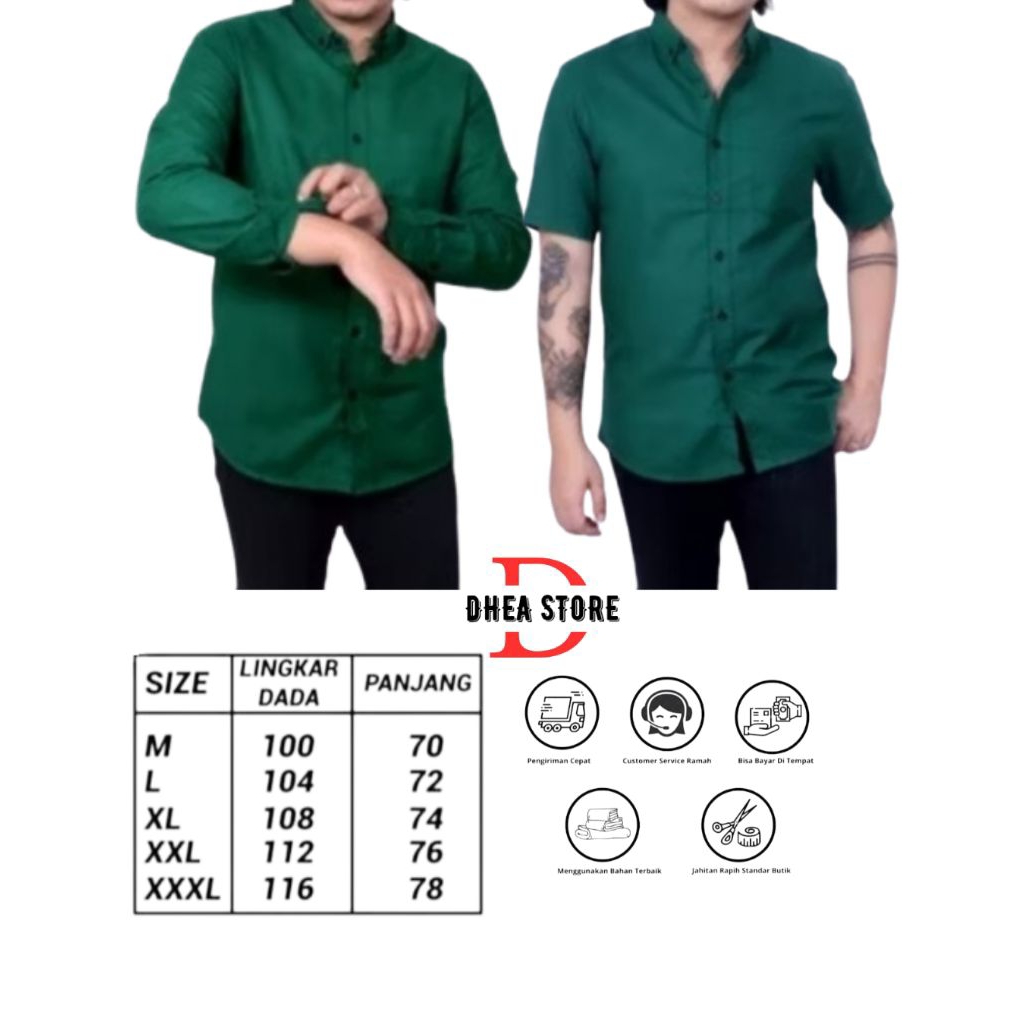 kemeja lengan panjang pria polos warna hijau botol kemeja polos pria dewasa warna hijau tua kemeja p