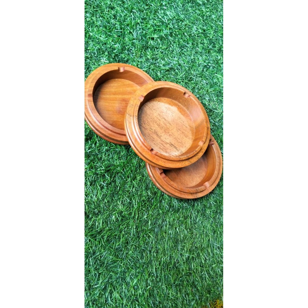 ASBAK ASLI KAYU ULIN UKURAN 12CM