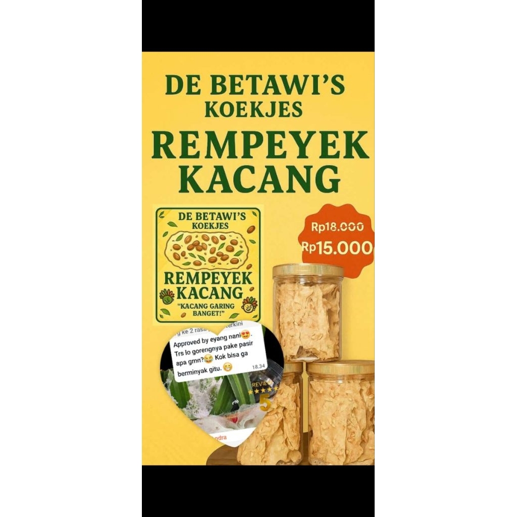 

REMPEYEK KACANG TANAH – TOPLES 1000 ml #rempeyekkacang#peyekkacangtanah #rempeyekrumahan #peyekgurih #peyekdaunjeruk #camilantradisional #rempeyekhomeMade #rempeyekgurihrenyah #peyekmurah #snacknusantara #oleholehjkt #peyekkhasindonesia