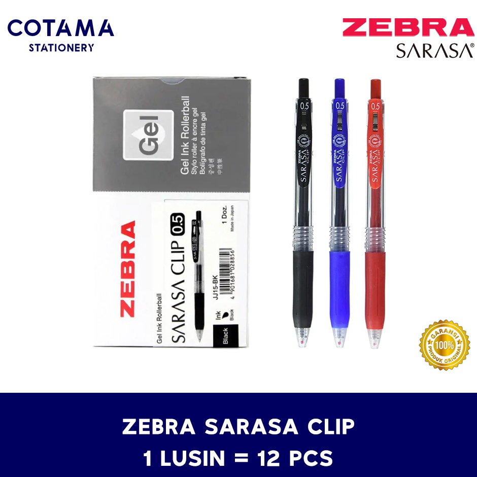 

KODE E64C Pulpen Zebra Sarasa Clip Gel 571 mm 1 Lusin Isi 12 Pcs
