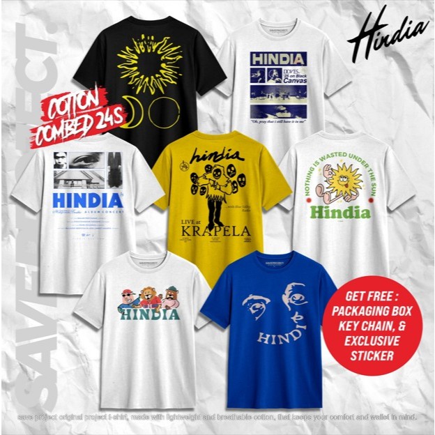 SAVE. Project | T-Shirt Kaos HINDIA "Series 8" | Baju HINDIA Baskara | Merchandise HINDIA | Distro