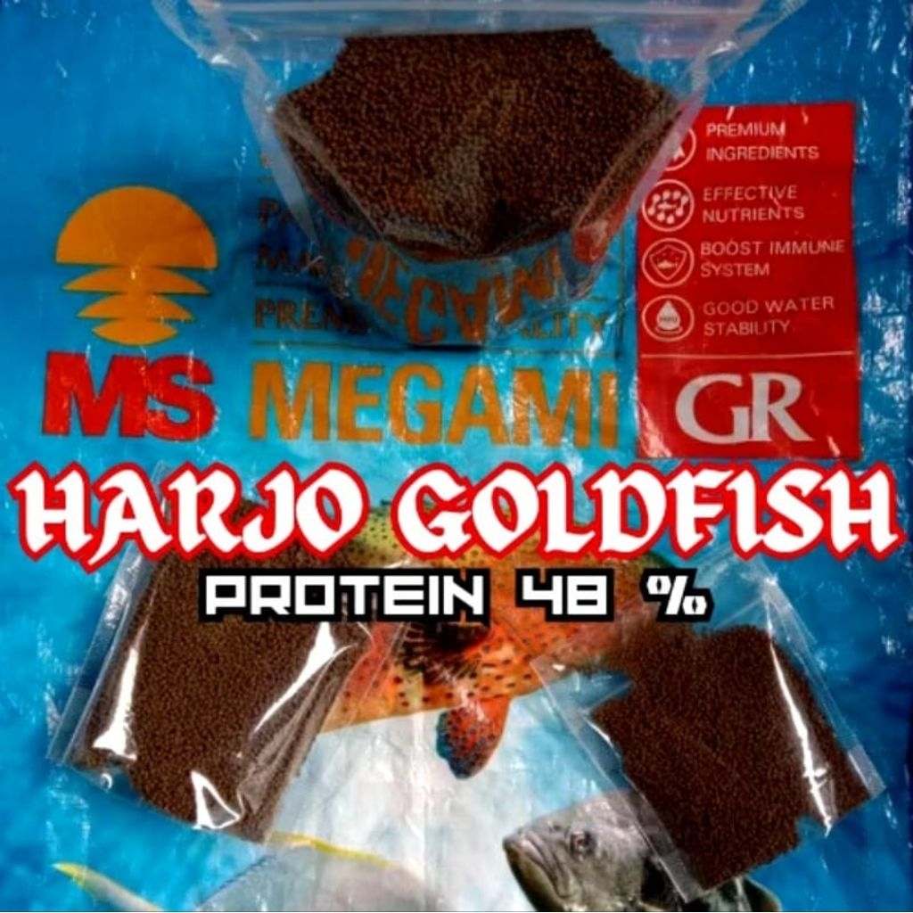 Pelet Megami Repack - Pelet Sinking Tenggelam Tinggi Protein 48%