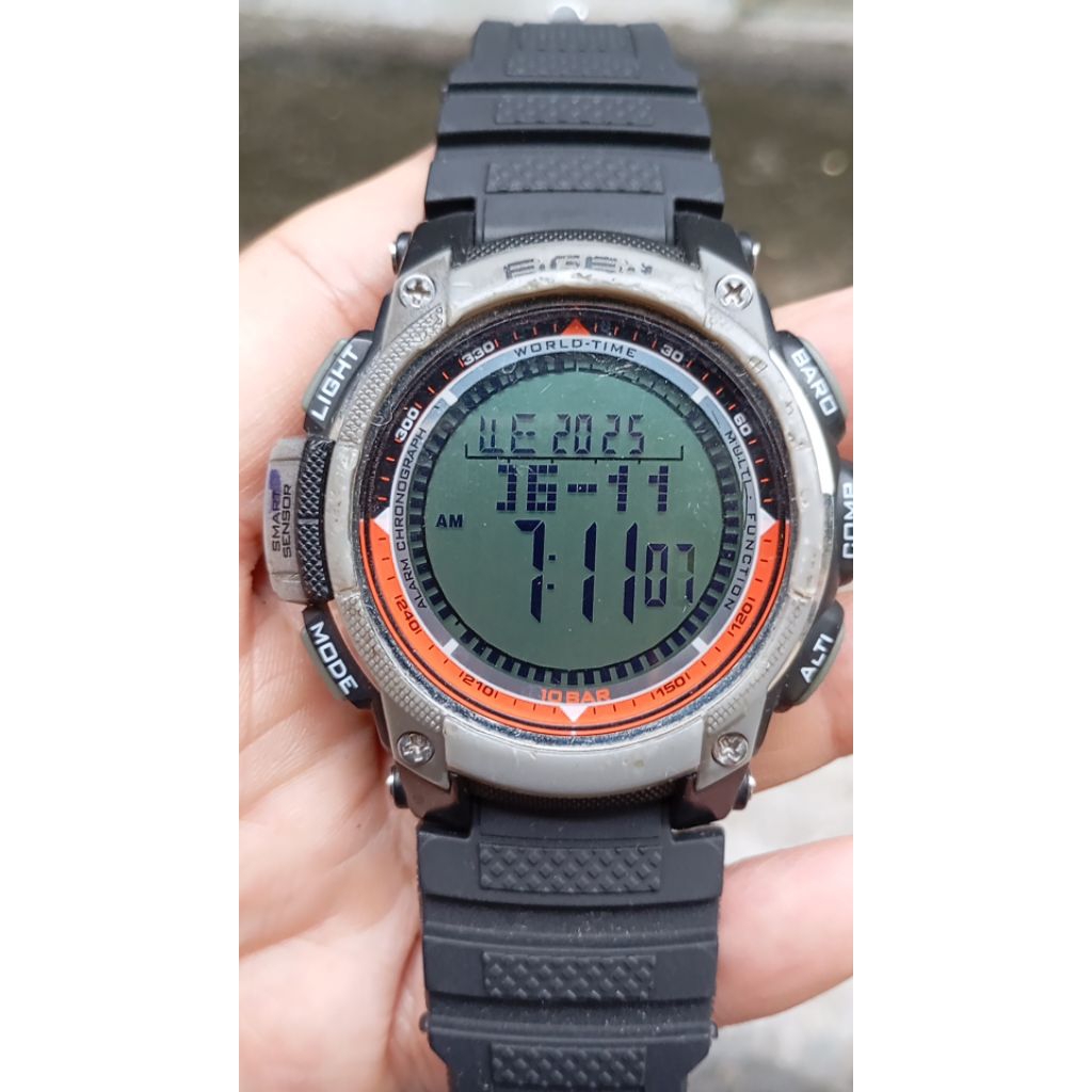 jam tangan eiger ala protrek tiple sensor minus second bekas original