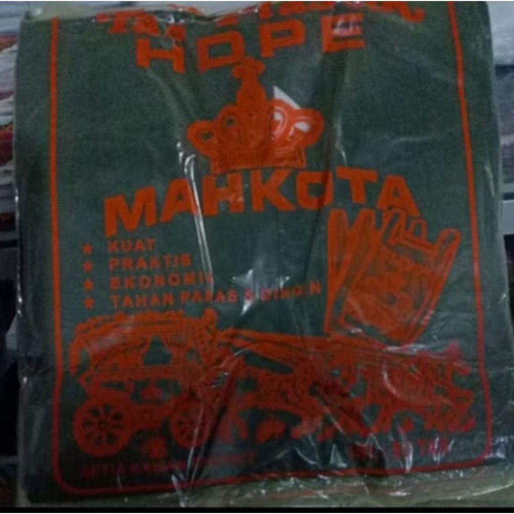 kantong kresek mahkota ukuran 15 Hitam