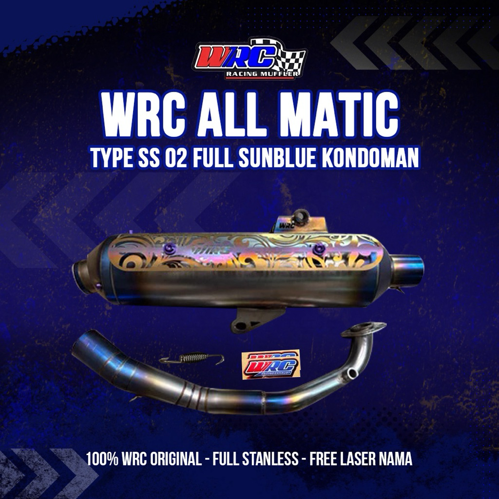 WRC KNALPOT TYPE SS 02 FULL SUNBLUE KONDOMAN ALL MATIC FREE REQUEST 100% WRC ORIGINAL / FREE LASER N