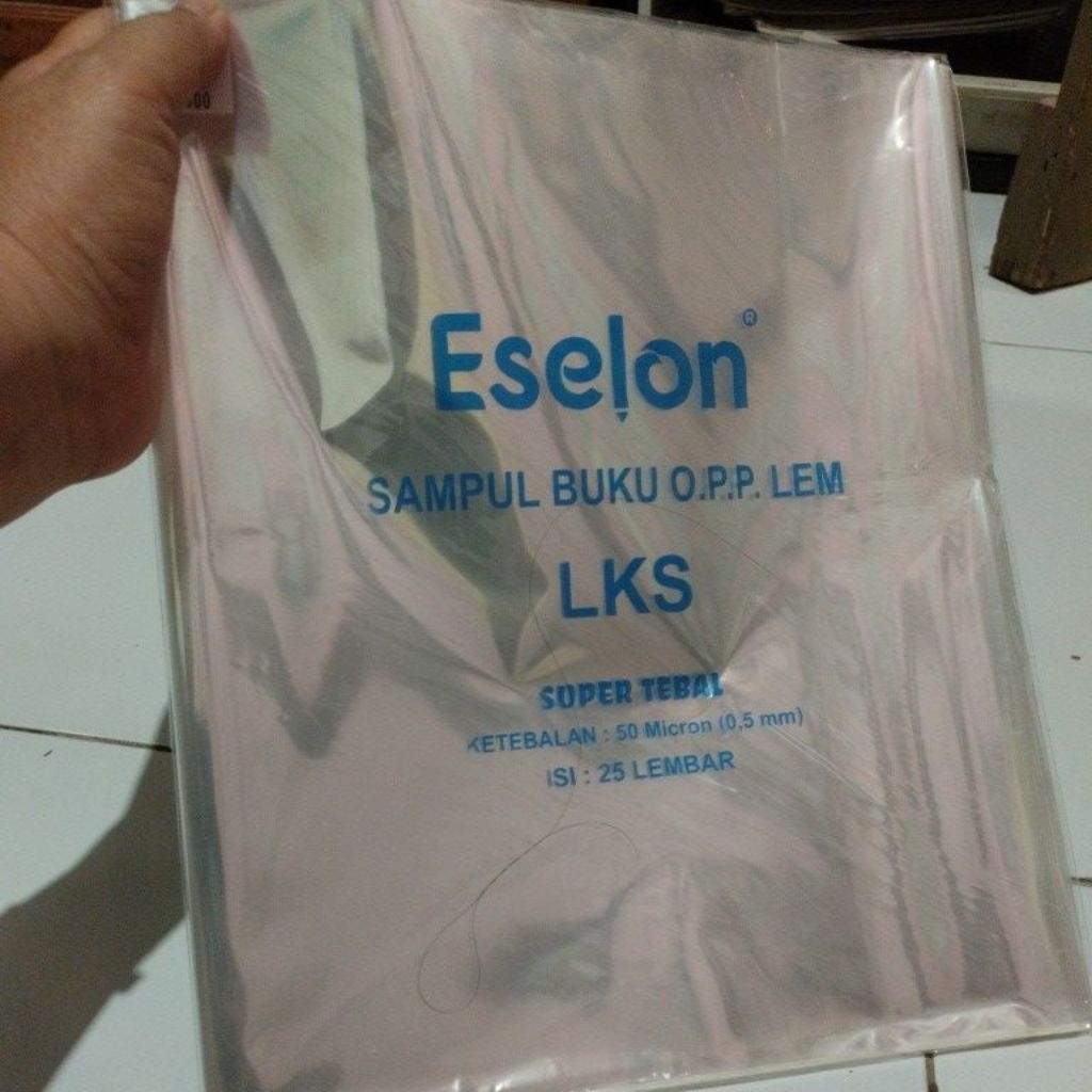 

Sampul plastik Eselon sampul buku O.P.P Lem ukuran buku LKS 1pack isi 25 lembar