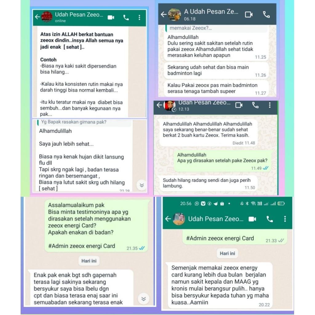 Kartu Kesehatan Canggih Zeeox Energi Card Untuk Trapi Pengobatan Penyakit Dan Trapi Kesehatan Dengan