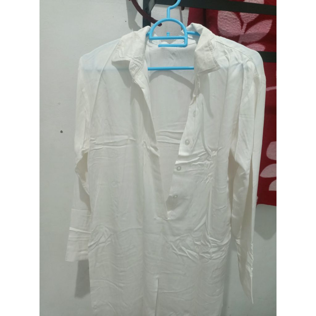 preloved tunik putih / dress / kaos rayon