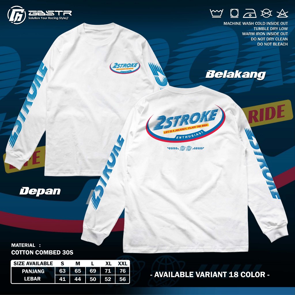 KAOS 2 STROKE ENJOY THE RIDE - Two Stroke Racing - Tshirt Longsleeve 2 Tak - Baju Motor 2Stroke Leng
