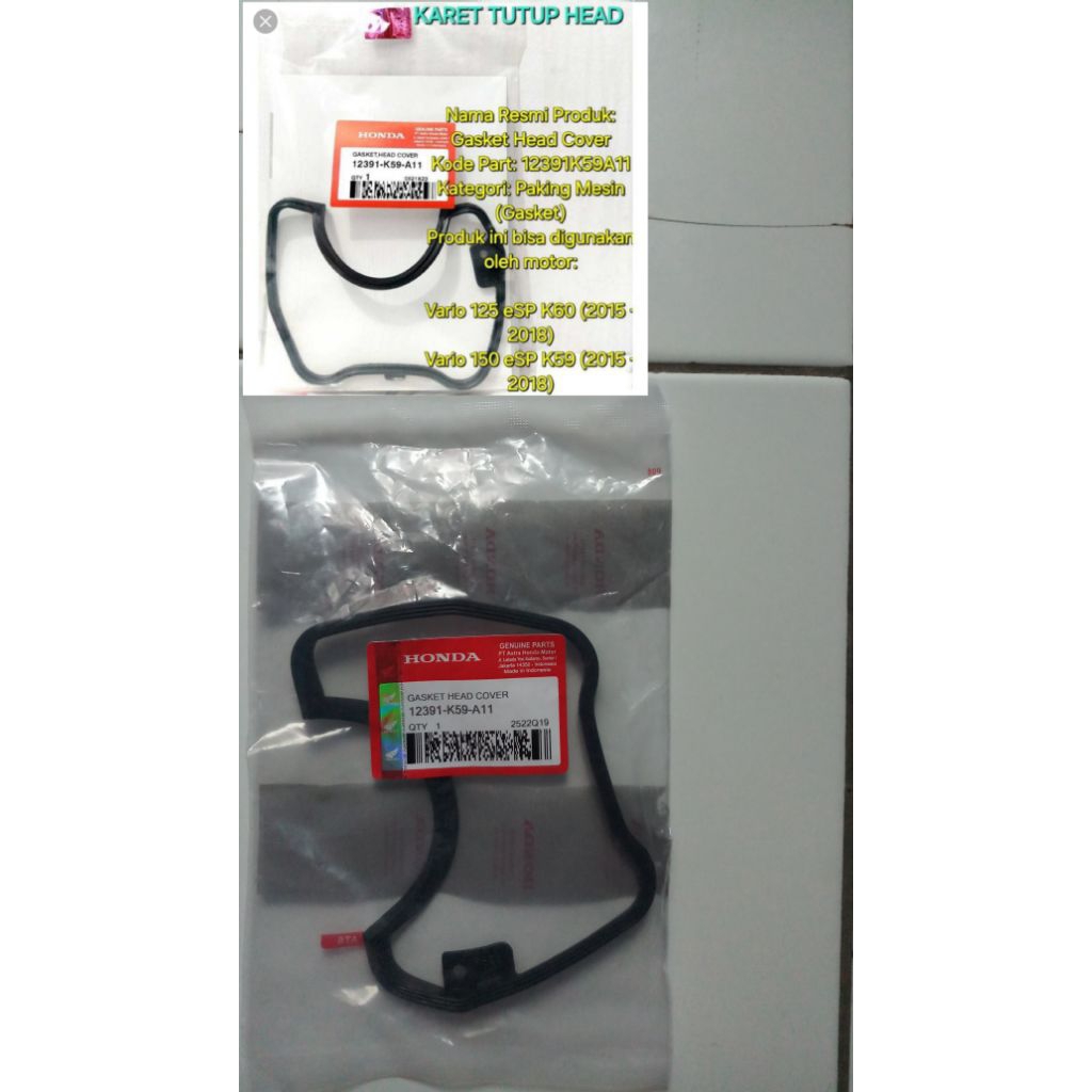 karet/seal head honda K59