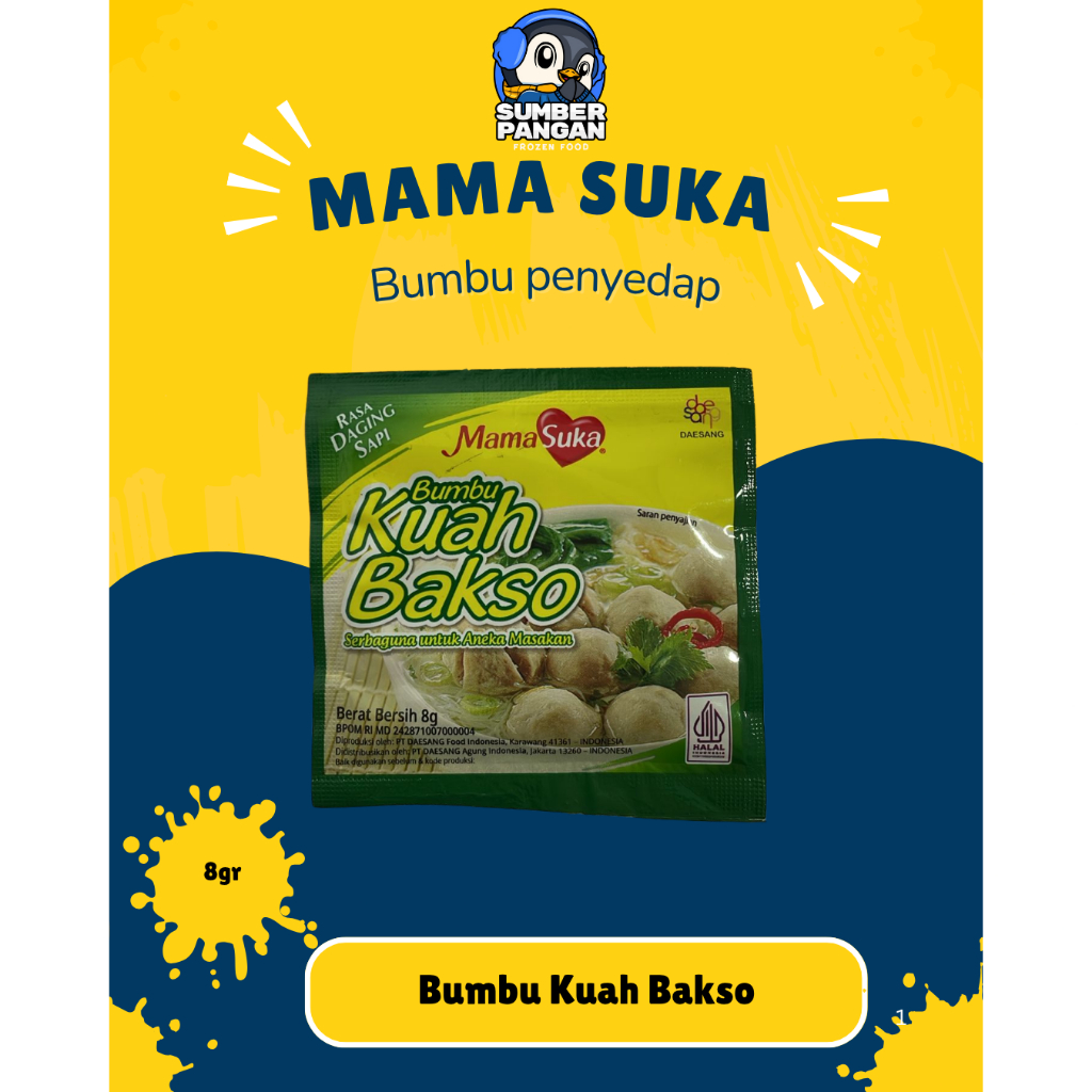 

MamaSuka Bumbu Kuah Bakso 8g&100gr / Rasa Sangat Enak