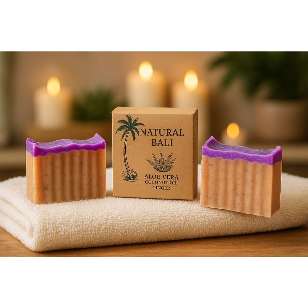 Sabun Alami Bali – Serenity Ritual | Handmade dengan Aloe Vera, Minyak Kelapa & Jahe