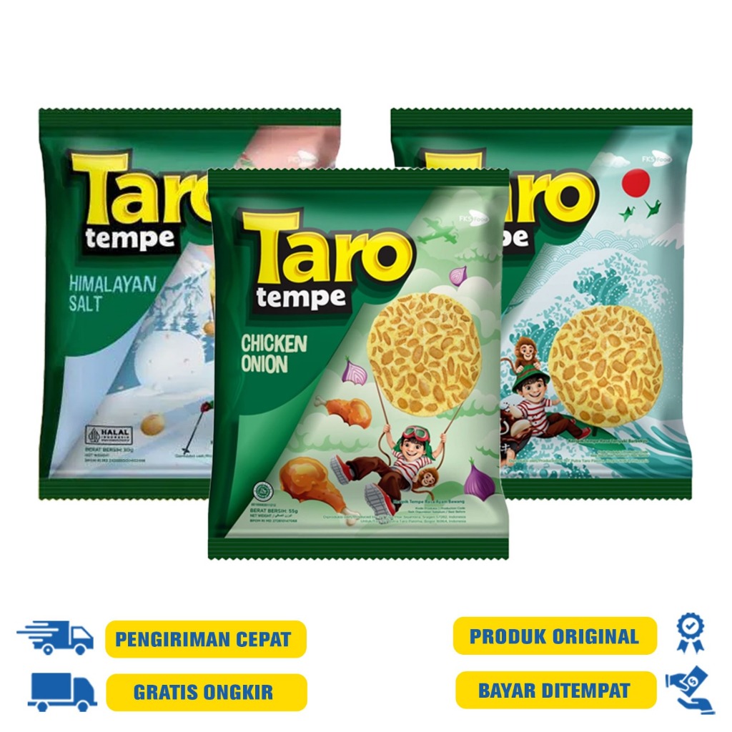 

TARO KERIPIK TEMPE 55 G.R - SAMBAL MATAH | HIMALAYA | TERIYAKI BBQ | CHICKEN ONION