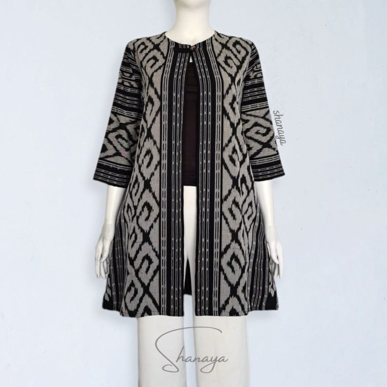 KODE F75G blazer batik tenun modern outer wanita