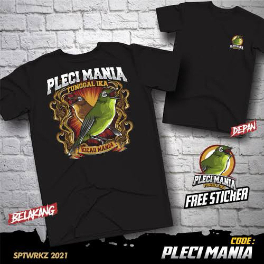 TSHIRT/KAOS KICAU MANIA PLECI MANIA TUNGAL IKA