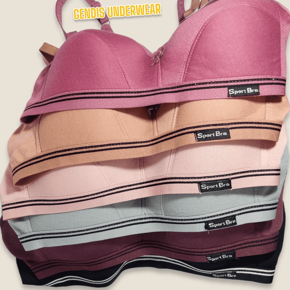 KODE M43Q Gendis  3 PCS Sport Bra  CUP B  Bra Bh Wanita Tanpa Kawat  Bra Seharihari  Bh Olahraga  Ar