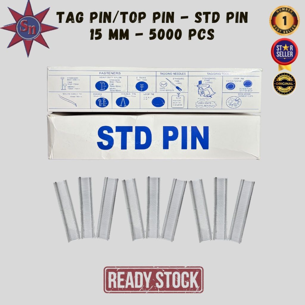 

Tag Pin / Top Pin Standard 15 mm – Isi 5000 Pcs, Praktis & Kuat untuk Labeling