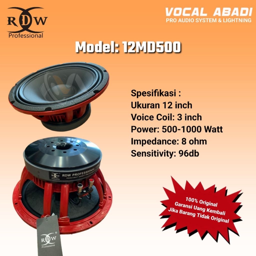 SPEAKER COMPONENT RDW 12MD500