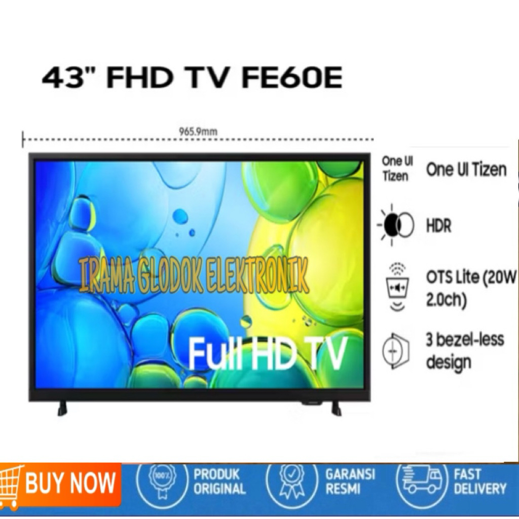 LED TV SAMSUNG 43 Inch  FE60E  Digital Smart TV Full HD UA43FE60EFKXXD Garansi Resmi