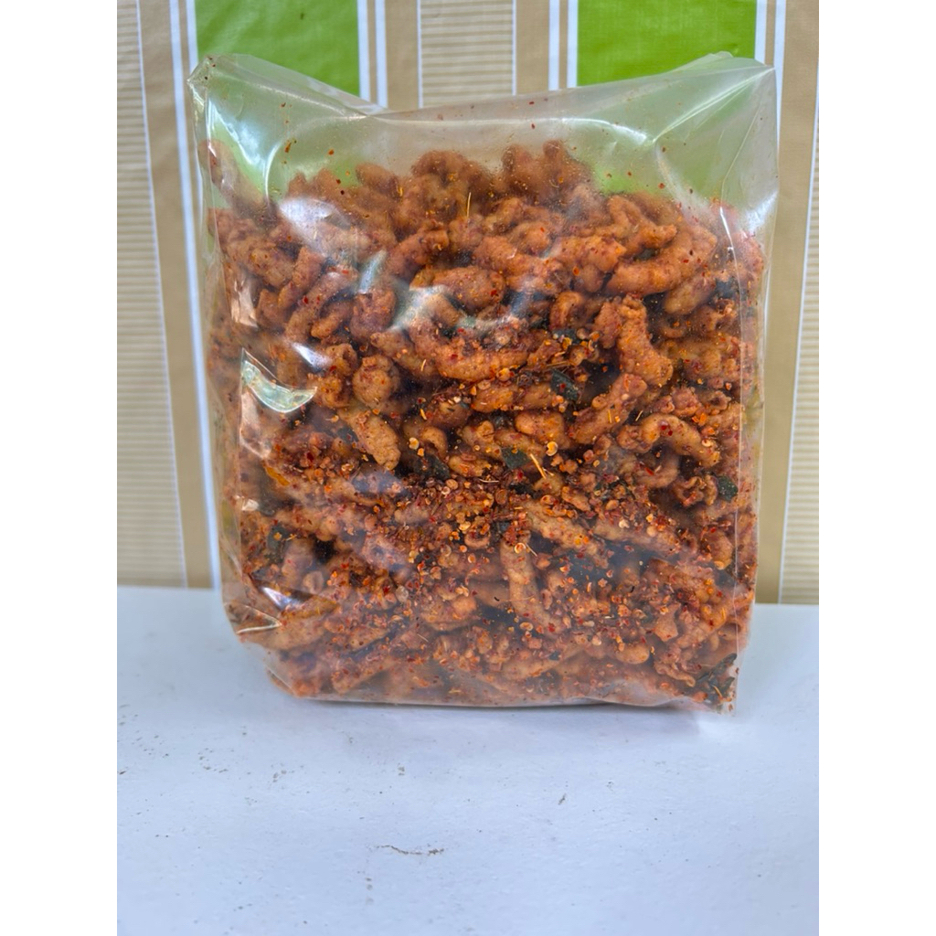 

Kripik usus ayam/pedas daun jeruk/1kg/gurih pedas