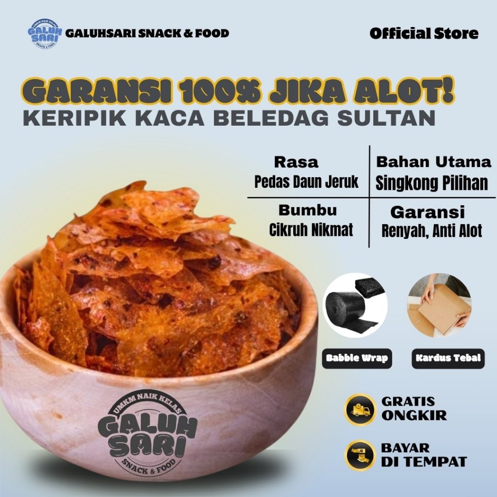 

Galuhsari - Kripca Beledag Rasa Pedas Gurih Daun Jeruk Viral Bumbu Cikruh Melimpah Super Renyah