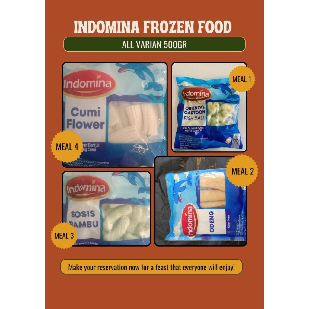 

Indomina Original Fish Ball cumi flower oriental cartoon fish ball Odeng sosis bambu 20x500gr