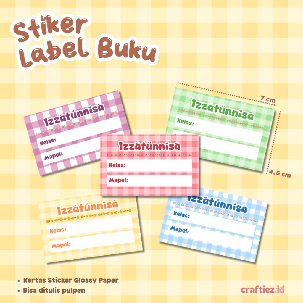 

Stiker Label Buku Mata Pelajaran Isi 32 Pcs Colorfull Series