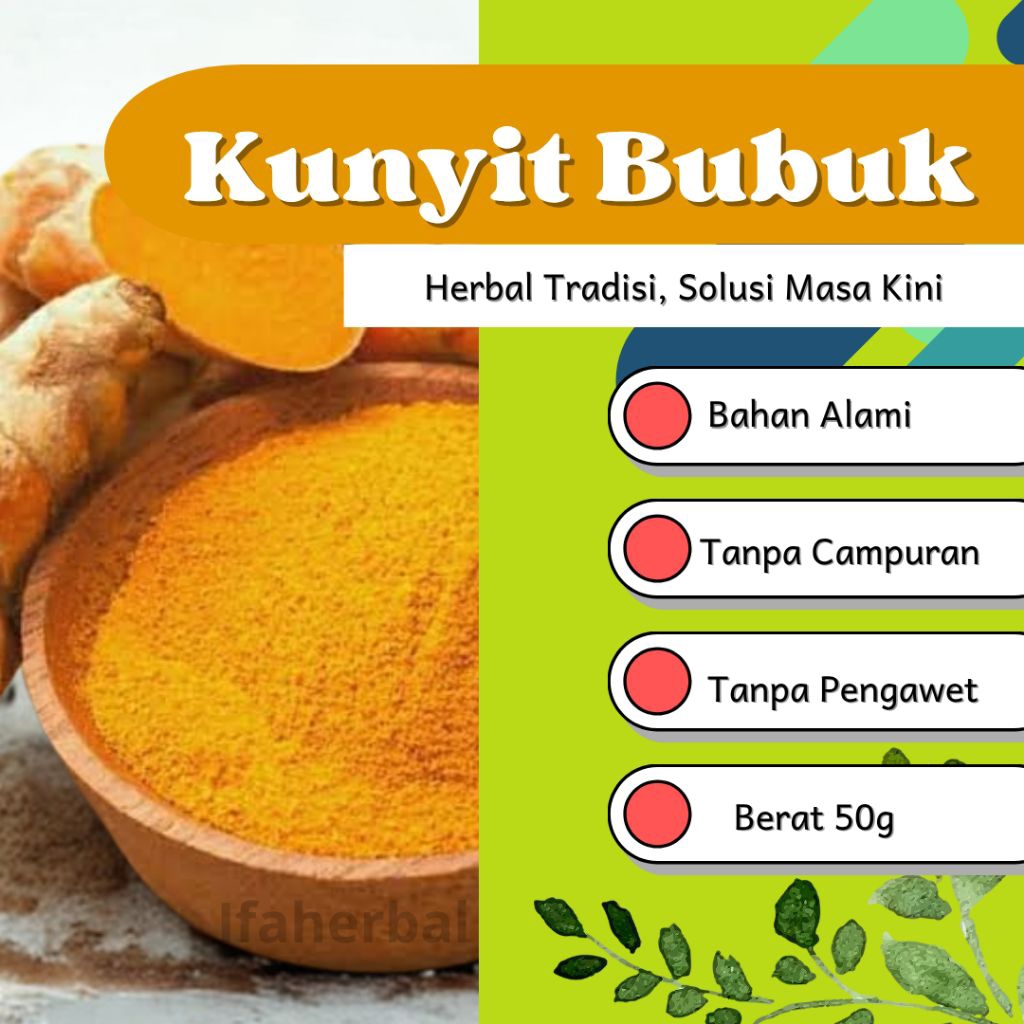 

Jamu Herbal Tradisional Tanaman Rempah Obat Kunir/Kunyit Bubuk Asli