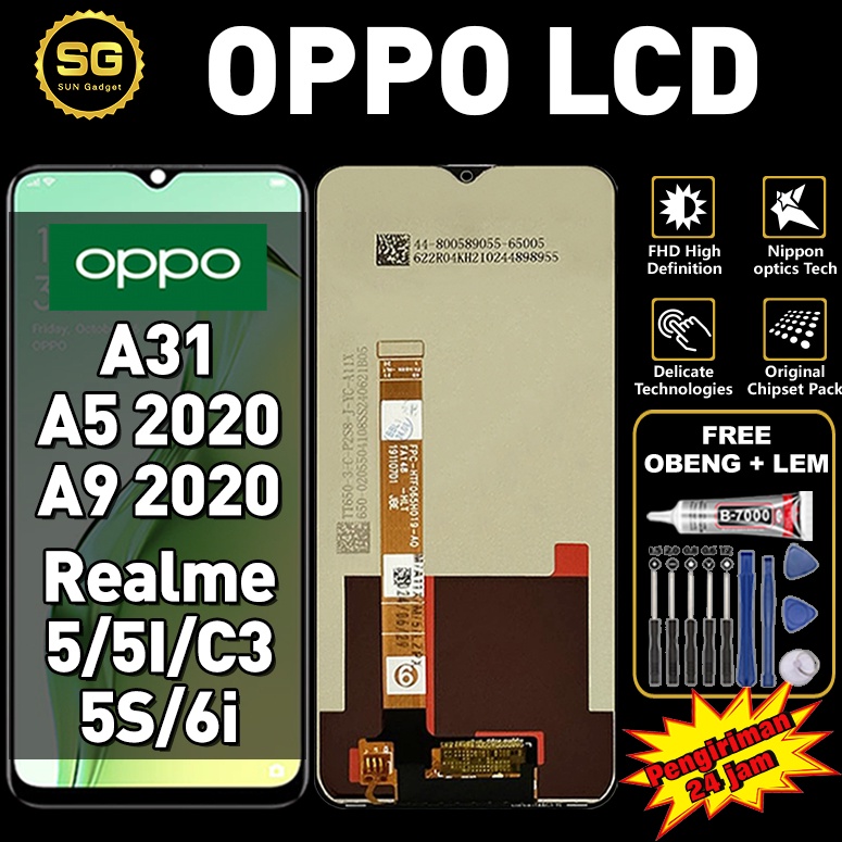 KODE C28C Original LCD Oppo A31 LCD Oppo A5 22 Oppo A9 22 LCD Realme 5i Realme C3 Realme 5 5S 6i Ful