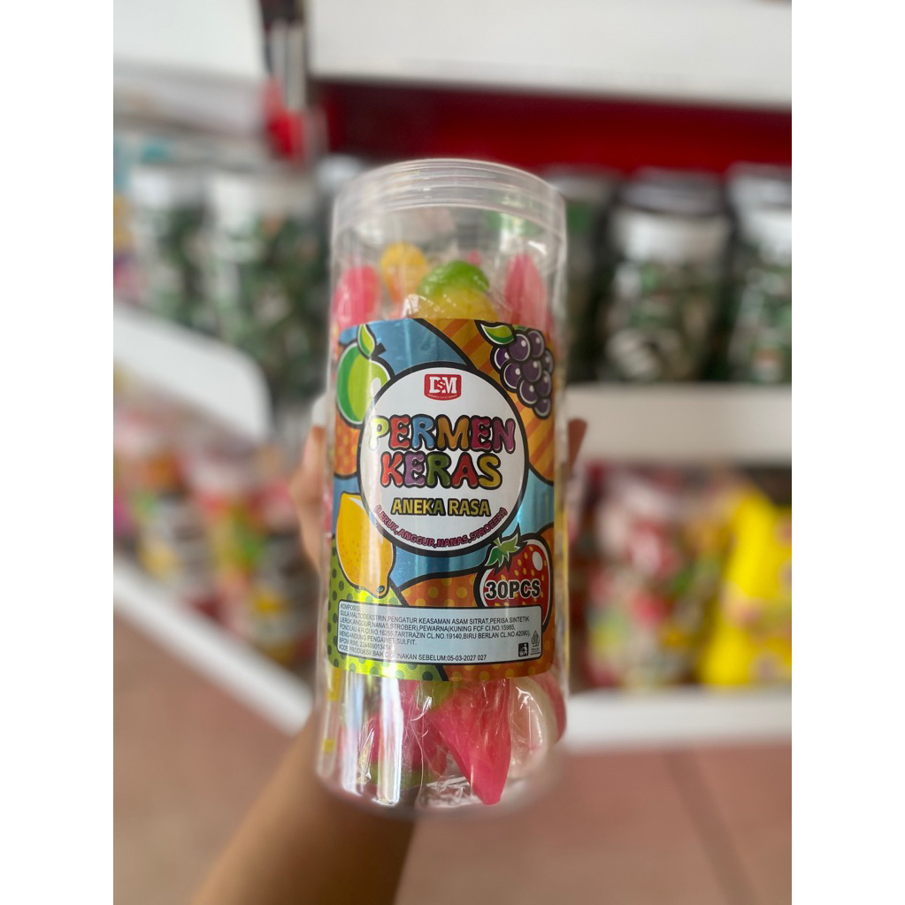 

Permen Keras Aneka Rasa 30pcs ( 1 pack ) 400gr / permen berbagai macam bentuk buah