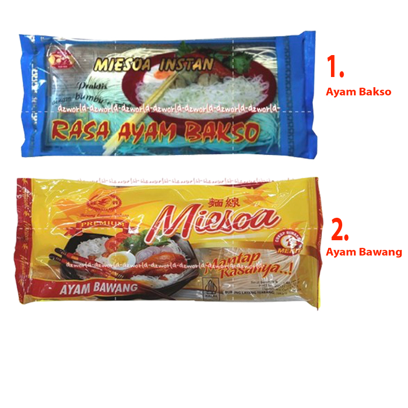

Miesoa Instan 60gr Rasa Ayam Bawang Bakso Praktis Lengkap Minyak Bawang Bumbu Cabe Mie Soa Misoa Mi Soa