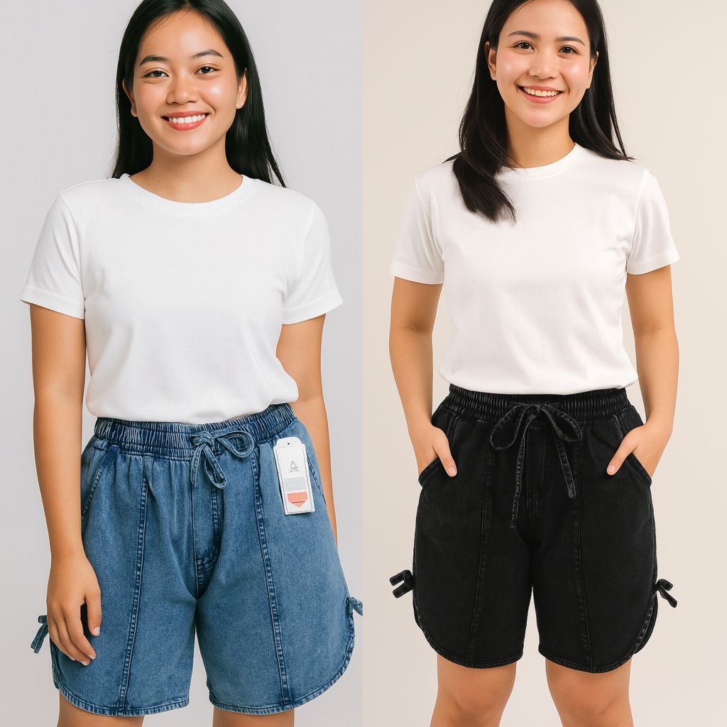 Celana Pendek Jeans Wanita Hot Pants 3/4 Korea