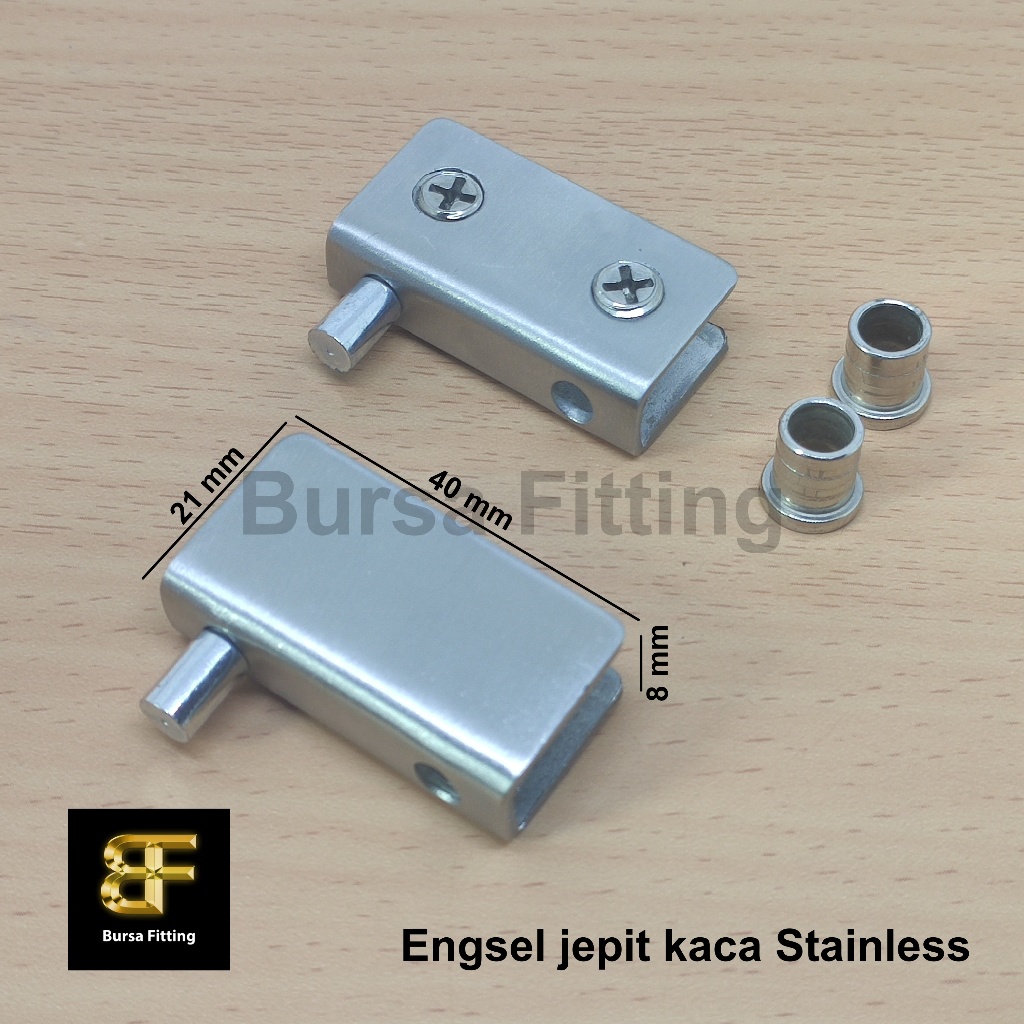 Engsel jepit kaca stainless steel / engsel pivot / engsel pintu kaca