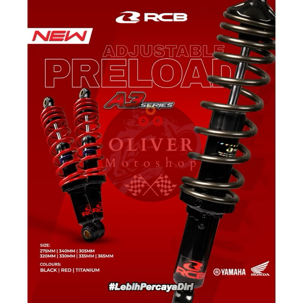 Shock Shockbreaker RCB A3 Untuk Nmax New Aerox Old Aerox New 305mm Non Tabung
