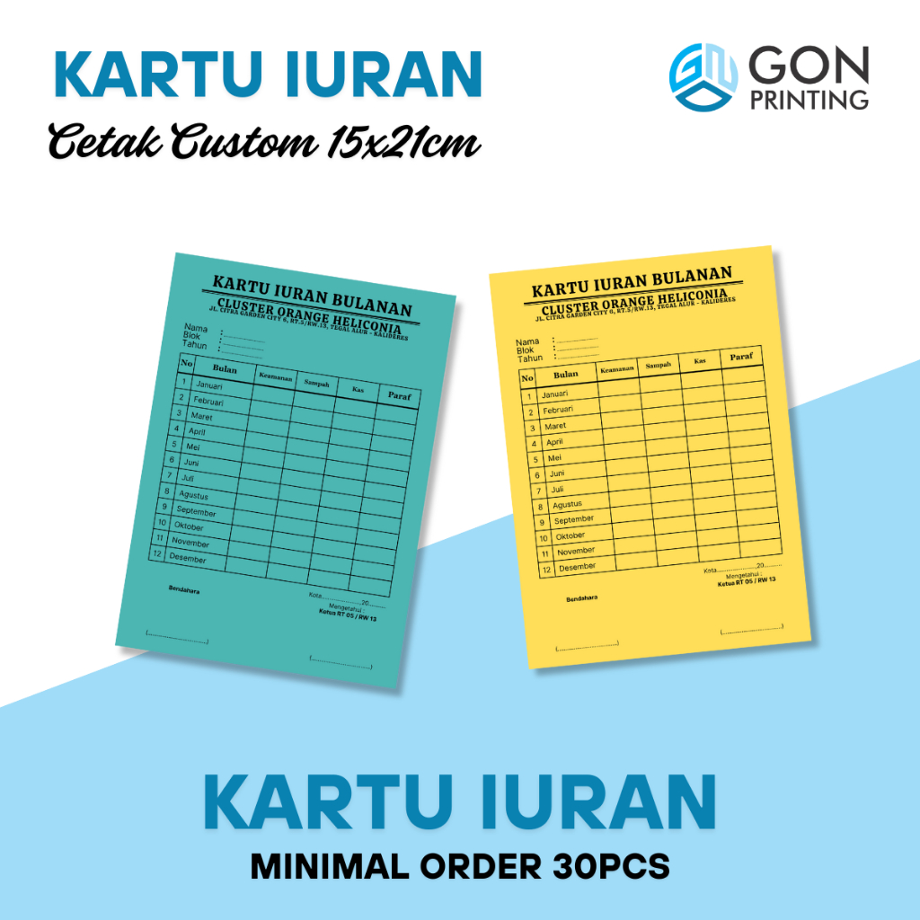 

Kartu Iuran ( Custom ) Kartu Iuran Rt Warga / Kartu Spp / Kartu Infaq / Kartu Bayaran Les Sekolah