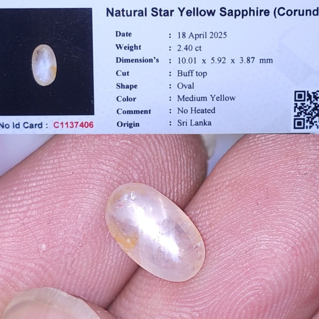 natural yellow sapphire star ceylon safir srilanka yakut kuning no treatment