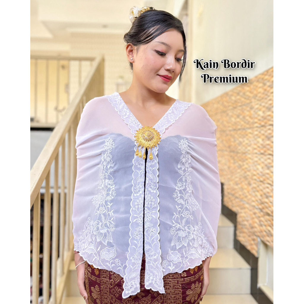 Kain Kebaya Bordir Premium | Kain Bordir Sutra Crepe