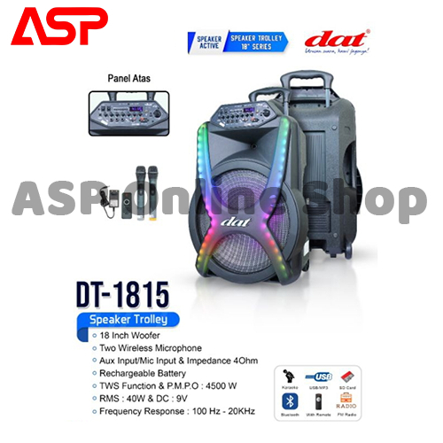 DAT DT 1815 Speaker Trolly Bluetooth Portable 18 inch
