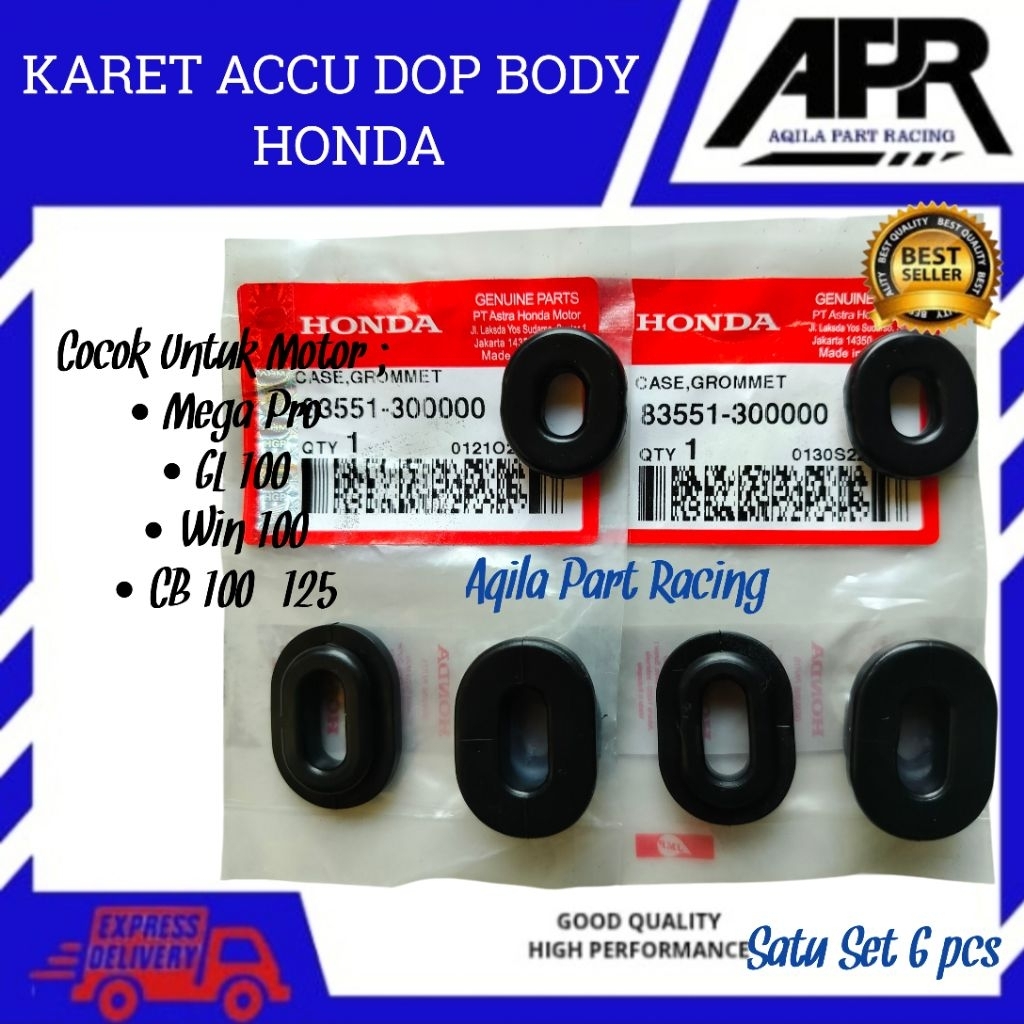 Detail Original AHM Karet Bok Accu Dop Body Set Karet Body Aki GL 100 win 100 CB 100/125