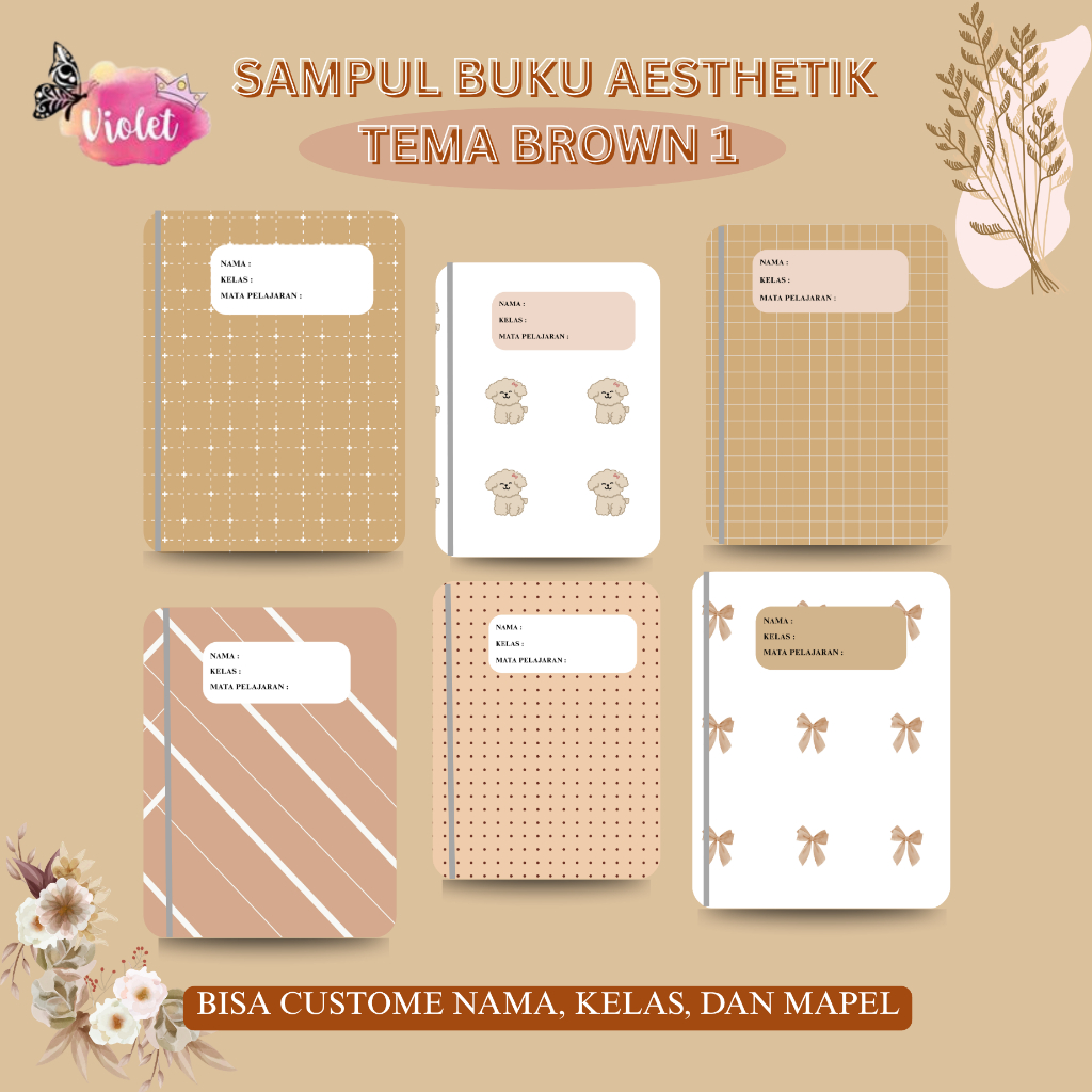 

SAMPUL BUKU COVER AESTHETIK - BROWN 1