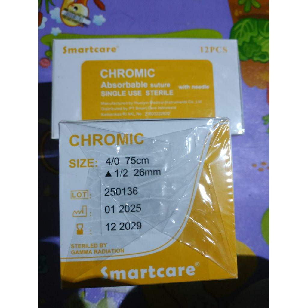 Benang Jahit Chromic 4 0 Cutting Smartcare